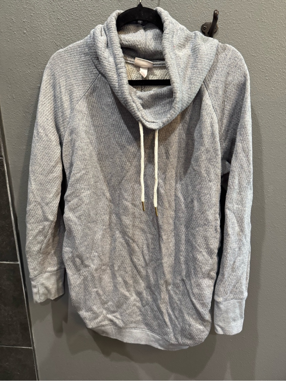 Isabel Maternity Light Heather Gray Cowl Neck Pullover